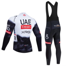 Set Fietsshirt Lange Mouw + Lange Koersbroek 2025 UAE TEAM EMIRATES Wit